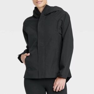 All in Motion Black Waterproof Shell Anorak Jacket Raincoat